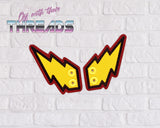 DIGITAL DOWNLOAD Applique Lightning Bolt Shoe Boot Wings SATIN AND BEAN STITCH EYELET OPTIONS INCLUDED