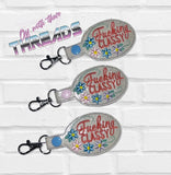 DIGITAL DOWNLOAD Floral Mature Snap Tab Effing Classy Key Chain