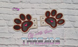 DIGITAL DOWNLOAD Applique Paw Shoe Boot Wings SATIN AND BEAN STITCH EYELET OPTIONS INCLUDED