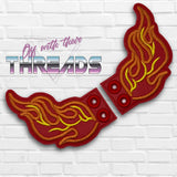 DIGITAL DOWNLOAD Flame Fire Shoe Boot Wings SATIN AND BEAN STITCH EYELET OPTIONS INCLUDED