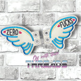 DIGITAL DOWNLOAD Zero Flying F*cks Shoe Boot Wings SATIN AND BEAN STITCH EYELET OPTIONS INCLUDED