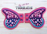 DIGITAL DOWNLOAD Applique Leopard Butterfly Wings SATIN AND BEAN STITCH EYELET OPTIONS INCLUDED