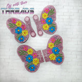 DIGITAL DOWNLOAD Floral Butterfly Wings Velcro Shoe Boot SNAP AND SLIDER OPTIONS INCLUDED