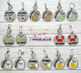 DIGITAL DOWNLOAD 4X4 Allergy Tag 8 Pack Eyelet and Snap Tab COMBO SET