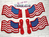 DIGITAL DOWNLOAD American Flag Velcro Snap Tab and Slider Wings Shoe Boot