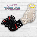 DIGITAL DOWNLOAD Good vs Evil Angel Devil Shoe Wings SATIN AND BEAN STITCH EYELET OPTIONS INCLUDED
