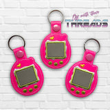 DIGITAL DOWNLOAD Applique Tamagotchi Snap Tab Key Chain