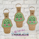 DIGITAL DOWNLOAD Ice Cream Cone Snap Tab Key Chain