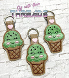 DIGITAL DOWNLOAD Ice Cream Cone Snap Tab Key Chain