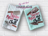 DIGITAL DOWNLOAD Slasher Movie and Chill Embroidery Design 3 SIZES 2 VERSIONS