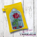 DIGITAL DOWNLOAD 3D Shaker ITH Rose Zipper Bag Lined and Unlined