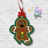 DIGITAL DOWNLOAD Applique Gingerbread Ornament Bag Tag Bookmark