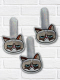 DIGITAL DOWNLOAD Annoyed Kitty Snap Tab Key Chain