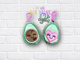 DIGITAL DOWNLOAD  Avocado Applique Plushie Key Chain Set