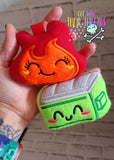 DIGITAL DOWNLOAD Trash and Flame Buddies Key Chain Squishy Plush Set 2 DESIGNS INCLUDED