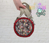 DIGITAL DOWNLOAD Applique Shaker Feature Fabric Panel Add On For ITH Round Rivet Bag 4 SIZES INCLUDED