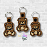 DIGITAL DOWNLOAD Goth Bear Snap Tab Key Chain
