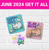 DIGITAL DOWNLOAD Cat and Mouse Besties Patch 3 SIZES INCLUDED