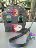 DIGITAL DOWNLOAD Applique Haunted House Rivet Panel Add On For ITH Gingerbread Rivet Bag 4 SIZES INCLUDED