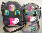 DIGITAL DOWNLOAD Applique Haunted House Rivet Panel Add On For ITH Gingerbread Rivet Bag 4 SIZES INCLUDED
