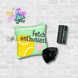 DIGITAL DOWNLOAD 5x5 Applique Fetch Enthusiast Dog Poo Bag Holder
