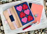 DIGITAL DOWNLOAD 5x7 Applique Argyle Heart Mini Composition Notebook Cover