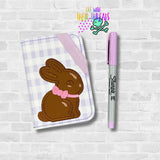 DIGITAL DOWNLOAD 5x7  Applique Chocolate Easter Bunny Mini Composition Notebook Cover