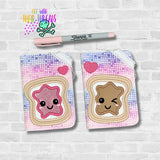 DIGITAL DOWNLOAD 5x7  Applique Peanut Butter And Jelly Mini Composition Notebook Cover Set