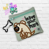 DIGITAL DOWNLOAD 5x5 Applique Leave Your Mark Poo Bag Holder