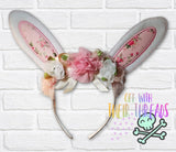 5x6 DIGITAL DOWNLOAD ITH Applique Easter Bunny Rabbit Ears Headband Slider