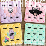 DIGITAL DOWNLOAD Applique Quilted Ghoul's Night Out Mug Rug Bundle 4 SIZES INCLUDED ENVELOPE TURN HOLE