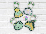 DIGITAL DOWNLOAD Applique Princess Frog  Bookmark Ornament Bag Tag Bundle