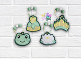 DIGITAL DOWNLOAD Applique Princess Frog  Bookmark Ornament Bag Tag Bundle