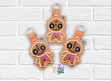 DIGITAL DOWNLOAD Applique Voodoo Doll Snap Tab Keychain