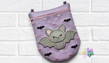 DIGITAL DOWNLOAD Applique Ghoul's Night Out: Bat Round Bottom Bag