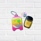 Beach Babe Sanitizer Holder Set | Eyelet & Snap Tab Embroidery Design | Digital Download