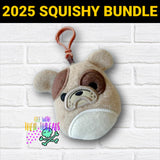 DIGITAL DOWNLOAD Applique Bulldog Squishy Keychain
