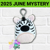 DIGITAL DOWNLOAD Applique Zebra Squishy Keychain