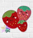 DIGITAL DOWNLOAD Applique Strawberry Mug Rug Set 3 SIZES INCLUDED JUNE 2024 MYSTERY BUNDLE