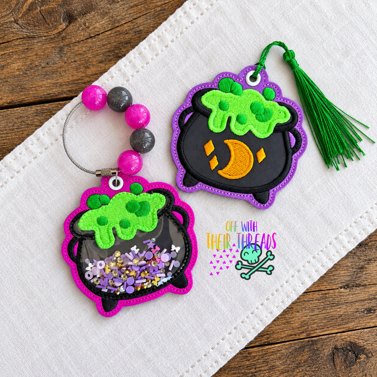 DIGITAL DOWNLOAD Applique Cauldron Shaker Bookmark Ornament Bag Tag ...