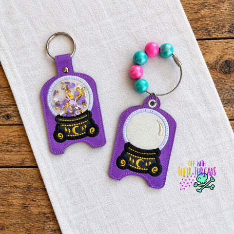 Applique Shaker Crystal Ball Sanitizer Holder Set | Eyelet & Snap Tab ...