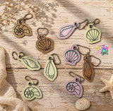 DIGITAL DOWNLOAD 4x4 Sea Shell Charm Set
