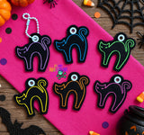 4x4 DIGITAL DOWNLOAD Scaredy Cat Eyelet Charm Key Chain Zipper Pull