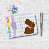 DIGITAL DOWNLOAD 5x7  Applique Chocolate Easter Bunny Mini Composition Notebook Cover