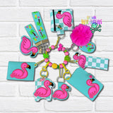DIGITAL DOWNLOAD Applique Flamingo Wristlet Essentials Set 9 DESIGNS INCLUDED