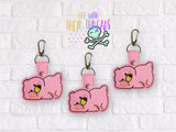 DIGITAL DOWNLOAD Flamingo Squish Face Key Chain Snap Tab