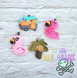 DIGITAL DOWNLOAD Applique Flamingo Friends Key Chain Squishy Plush Set 4 DESIGNS INCLUDED