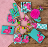 DIGITAL DOWNLOAD Applique Flamingo Wristlet Essentials Set 9 DESIGNS INCLUDED