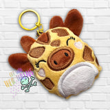 DIGITAL DOWNLOAD Applique Giraffe Squishy Key Chain