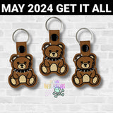 DIGITAL DOWNLOAD Goth Bear Snap Tab Key Chain